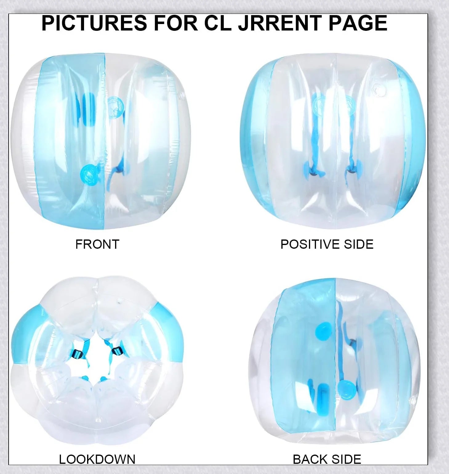 Inflatable bubble bumper ball for backyard, park, or amusement centre fun