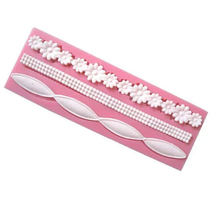 Premium 3D lace chain silicone cake mould for creating elegant and sophisticated cakes
