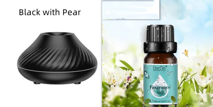 Volcanic Flame Aroma Diffuser with LED light and 130ml capacity in beige and black