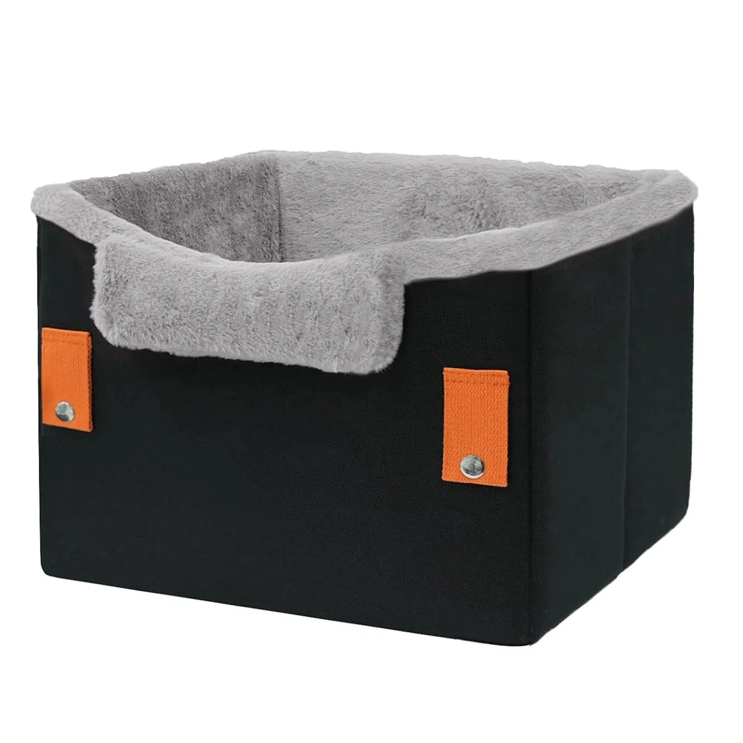 Portable dog booster seat with safety leash for small pets in car