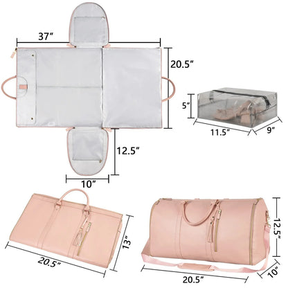 Versatile travel duffel bag for women with waterproof and foldable design, available in various color options
