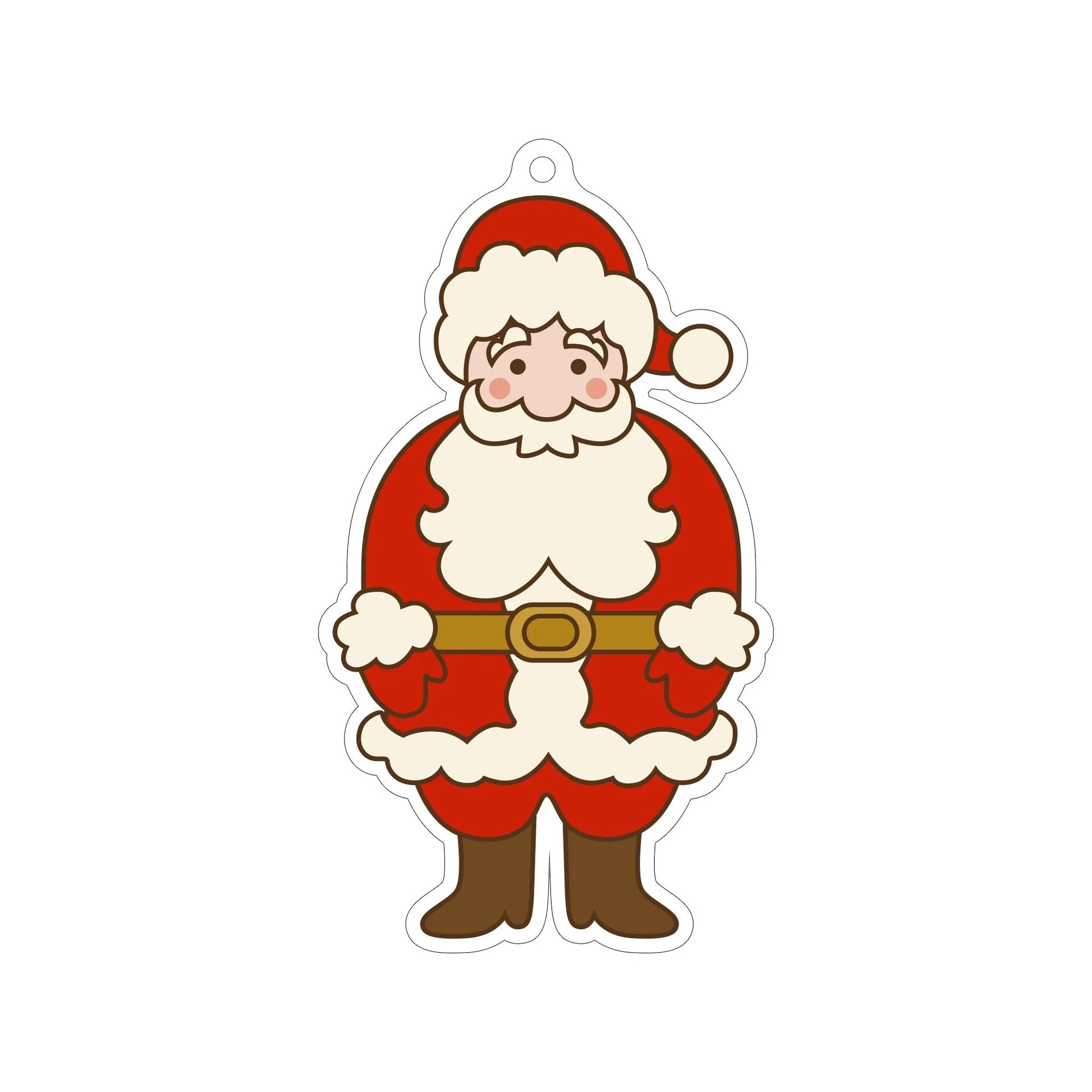 Festive car ornament hanging from rearview mirror with Christmas designs