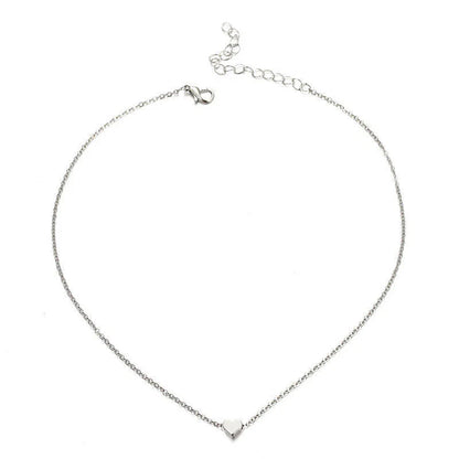 Elegant gold-tone double-sided love pendant necklace with a sleek clavicle chain design