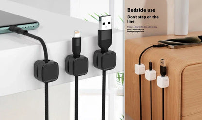 Cable Management Clips - Discreet desk cord organizers that securely hold cables in place without damaging furniture