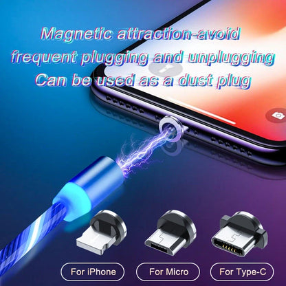Durable magnetic charging cable with fast charging capability, compatible with multiple devices.