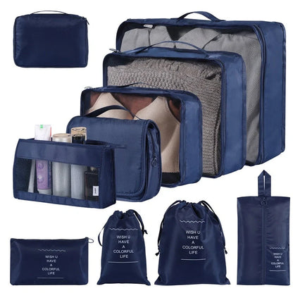 Simple solid colour polyester storage bags for home organisation in various colours