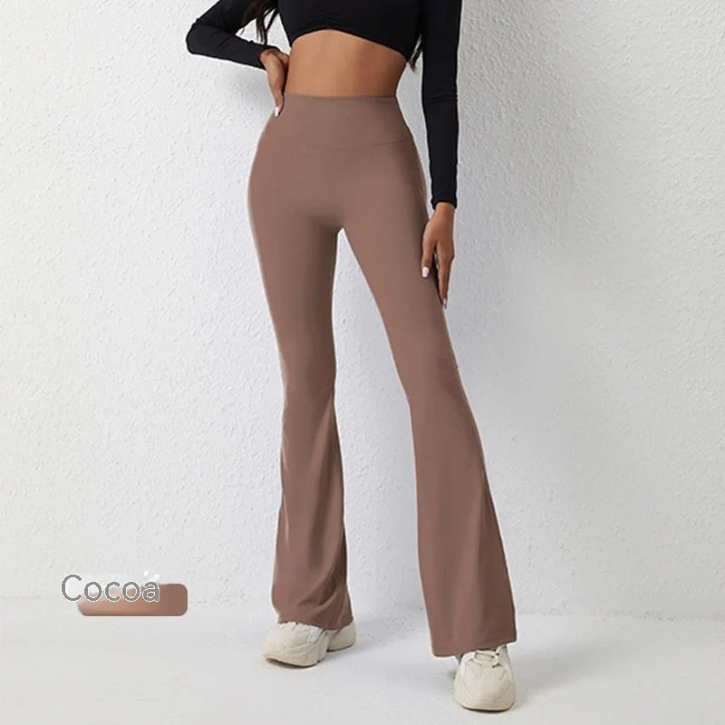 Premium high-rise slimming trousers with wide leg, crafted from Naked Sensation fabric for superior comfort and a flattering fit