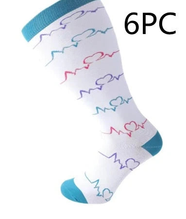 Plus-sized compression socks with bamboo fiber blend for breathability and comfort