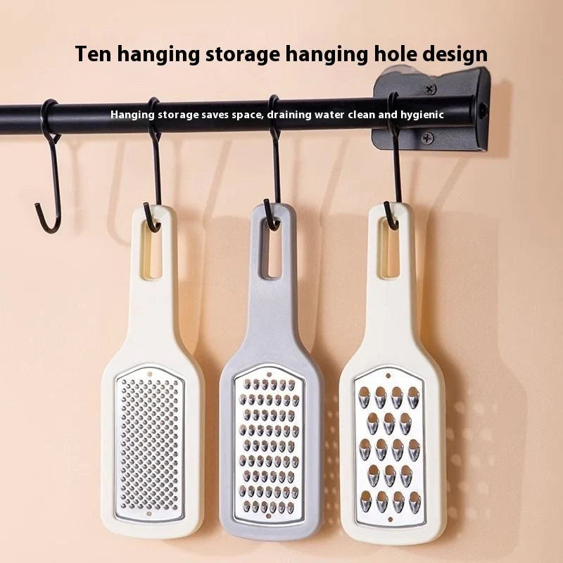 3-in-1 stainless steel kitchen grater with non-slip handle