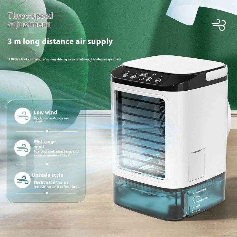 USB Portable Air Cooler with Dual Spray Cooling feature, compact and lightweight design for home and office use