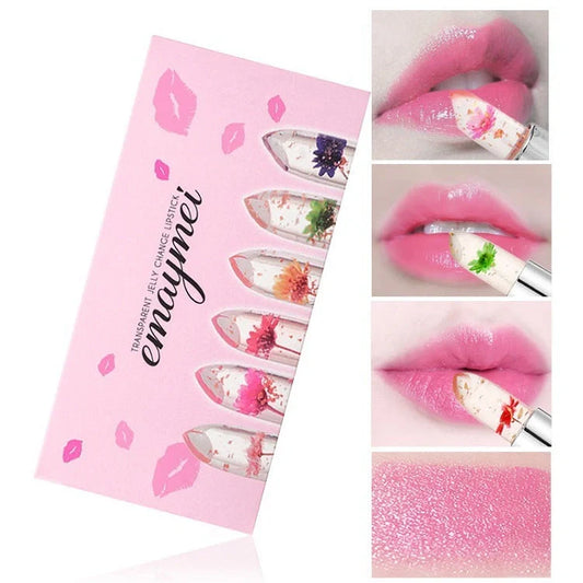 Jelly Flower Lipstick Set with 6 colour-changing lip glosses