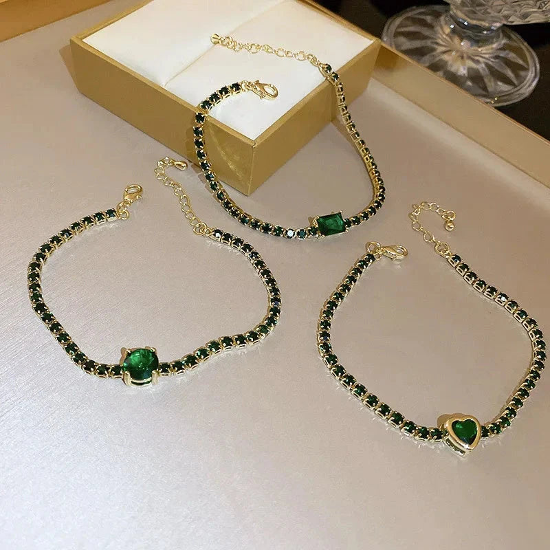 Elegant zircon geometric bracelet with South Korean fashion design