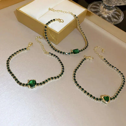 Elegant zircon geometric bracelet with South Korean fashion design