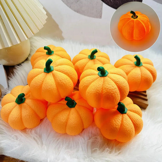 Pumpkin-shaped Halloween night light with soft glow for eye protection