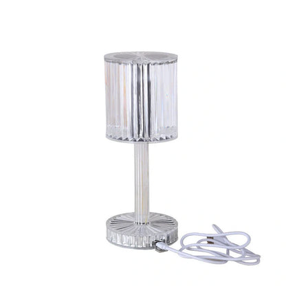 Elegant crystal table lamp with dimmable LED and touch control for home and hotel decor