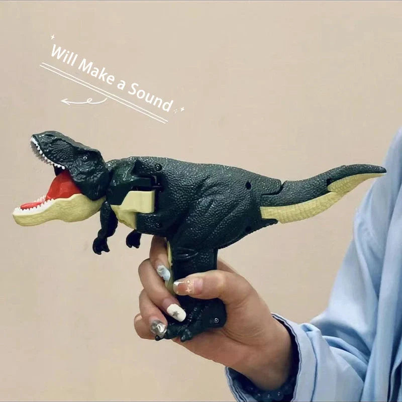 Green battery-free telescopic spring swing dinosaur toy for children