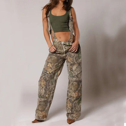 Stylish denim overalls with adjustable suspender straps, front and back pockets, and a comfortable micro-elastic fit, available in a variety of chic colors.
