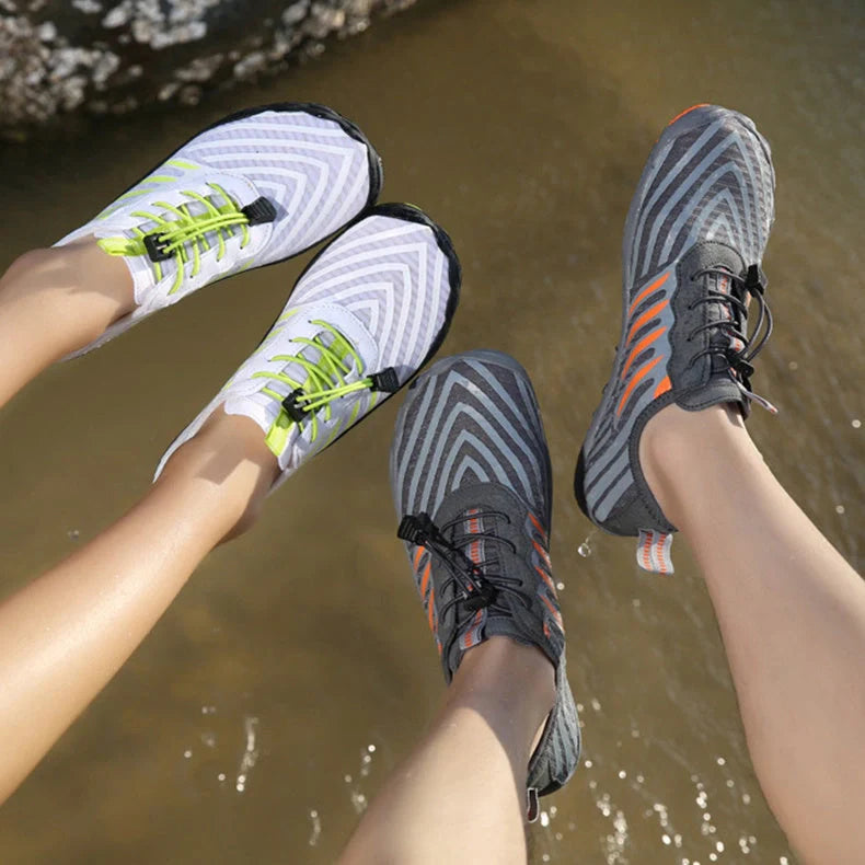 Leisure swimming wading shoes in grey, black, white, and moonlight colours