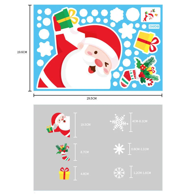 Festive LED string lights with Santa Claus and snowflakes for holiday decor
