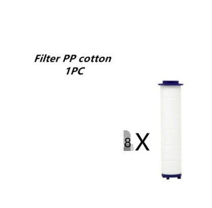 A high-pressure shower head with a stop button, cotton filter, and powerful water pressure for a luxurious bathing experience.