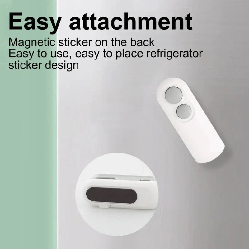 Compact USB rechargeable handheld vacuum sealer in white and blue