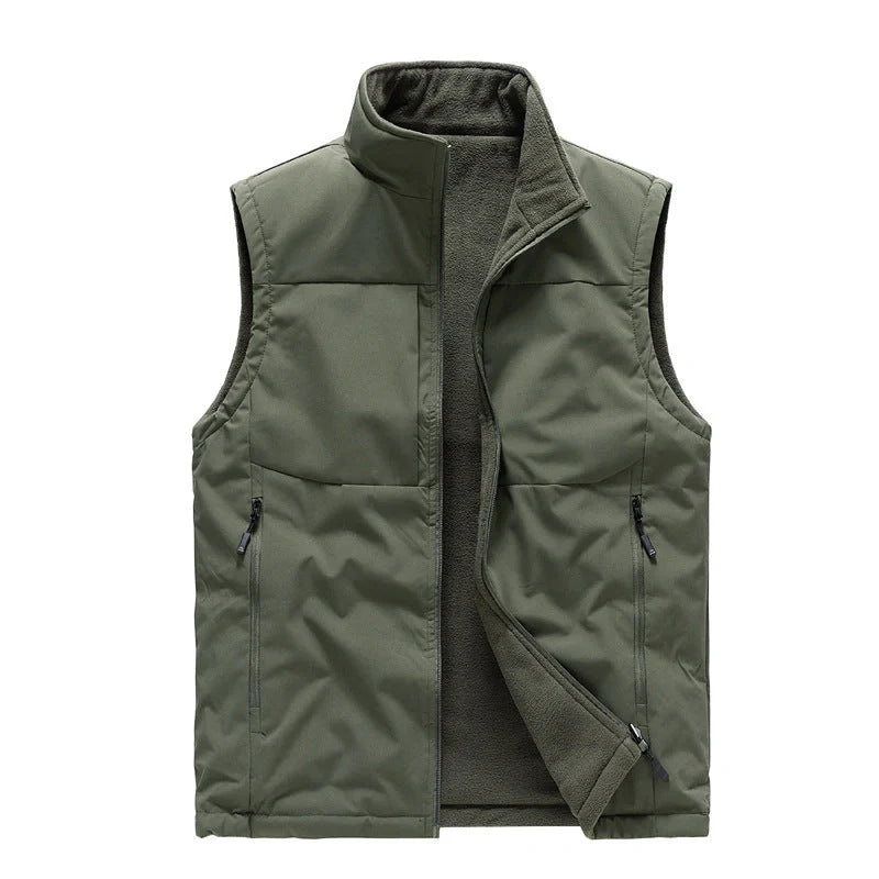 Men's double-sided fleece winter vest in various colours