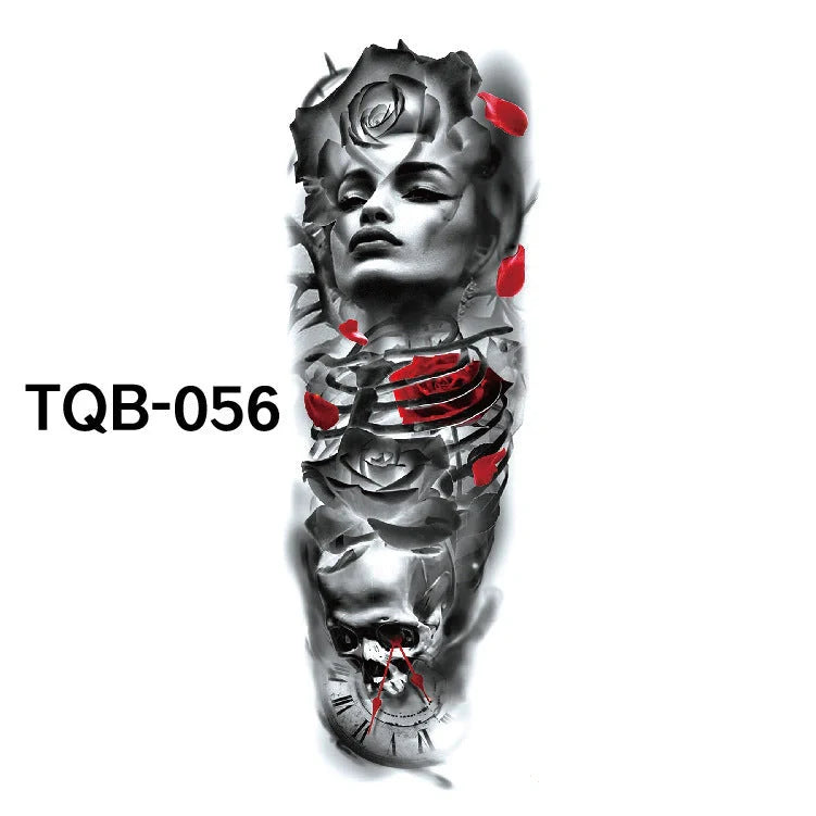 Waterproof Full Arm Tattoo Sticker in various colours for temporary body art