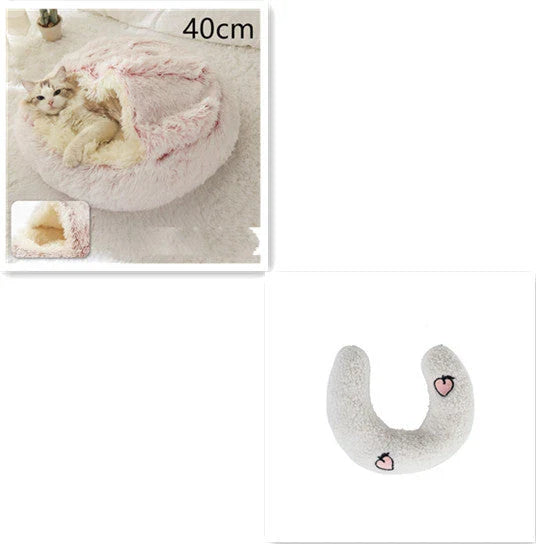 Cozy and comfortable 2-in-1 pet bed for cats and dogs, featuring plush, warm, and soft materials