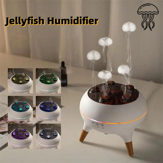 Intelligent Jellyfish Ultrasonic Air Humidifier in white with remote control