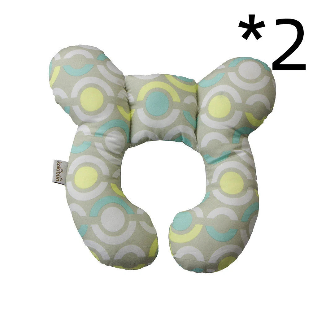U-shaped baby head support pillow in pure cotton for car safety seats