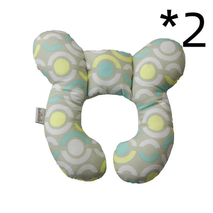 U-shaped baby head support pillow in pure cotton for car safety seats