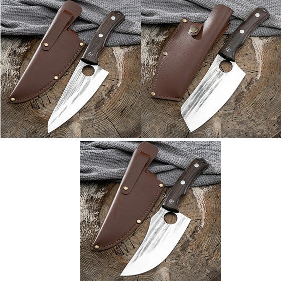 Stainless steel deboning kitchen knife with molybdenum vanadium blade