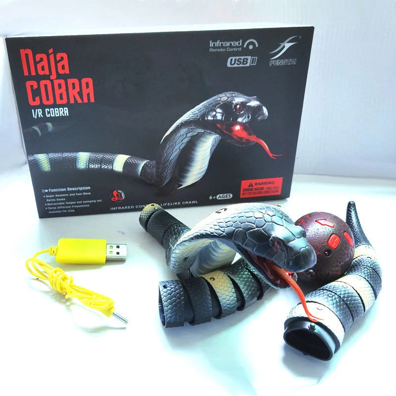 Smart Sensing Interactive Cat Toy with lifelike snake design and USB rechargeable feature