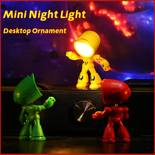 Mini LED Hero Robot Table Lamp with adjustable arms and 360° rotating head