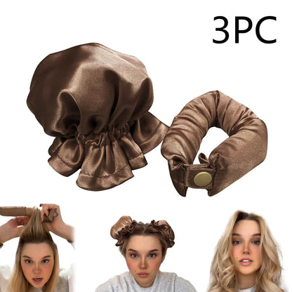 Heatless curl stick with cloth cover for safe overnight hair styling