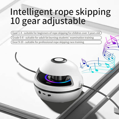 Smart Fitness Jump Rope with Bluetooth Music, Adjustable Speeds, and LED Lights for Cardio Workouts