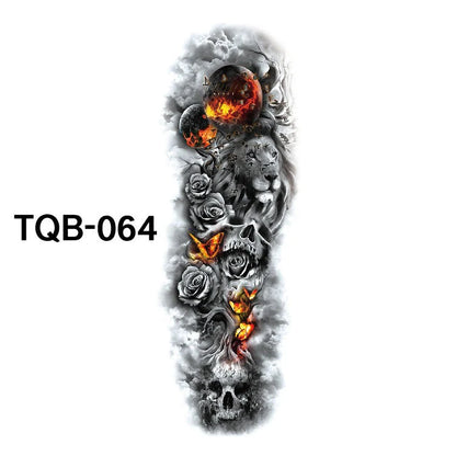 Waterproof Full Arm Tattoo Sticker in various colours for temporary body art