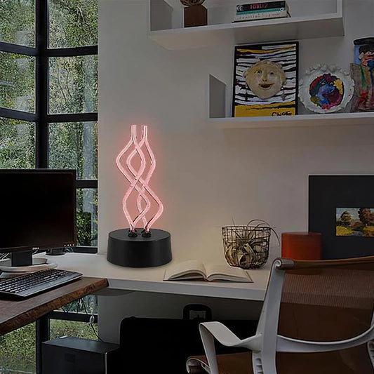 Colorful acrylic table lamp with dancing light display, 7 color-changing modes, and USB or battery power options
