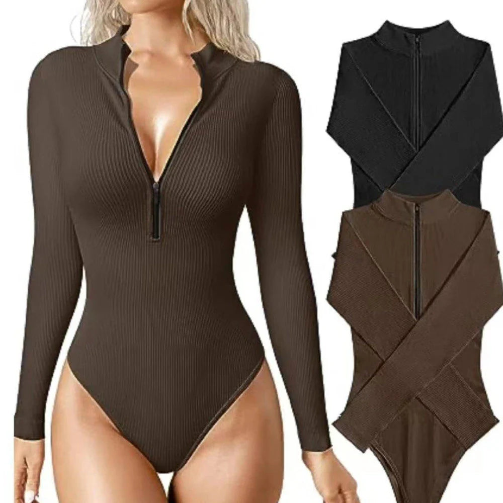 Slimming seamless long sleeve jumpsuit for women in various colors and styles