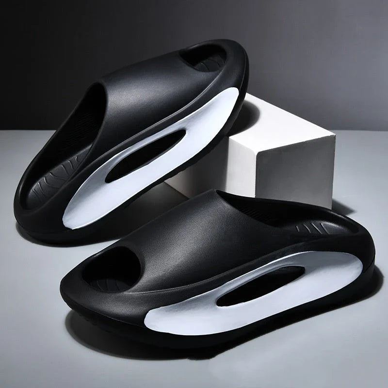 Stylish unisex beach slippers with a unique hollow, ventilated design for maximum breathability and comfort