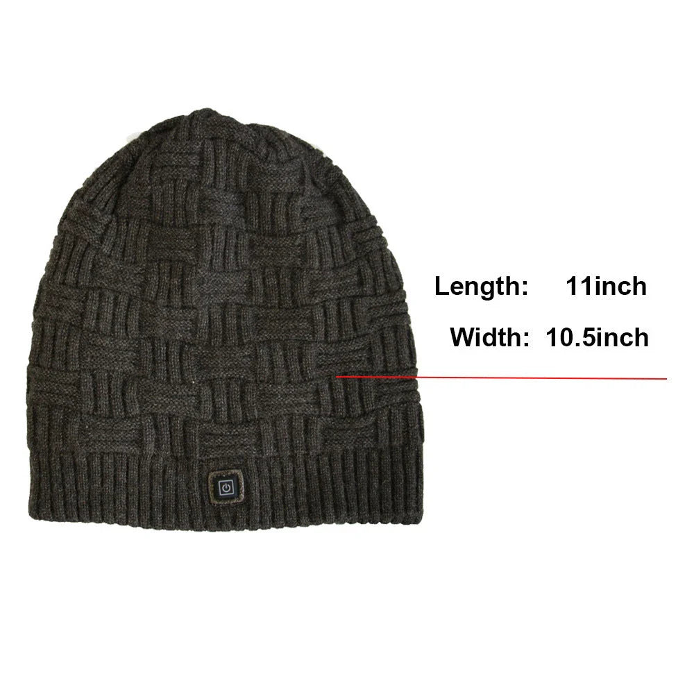Premium Heated Unisex Fleece Hat with adjustable temperature control and USB rechargeability