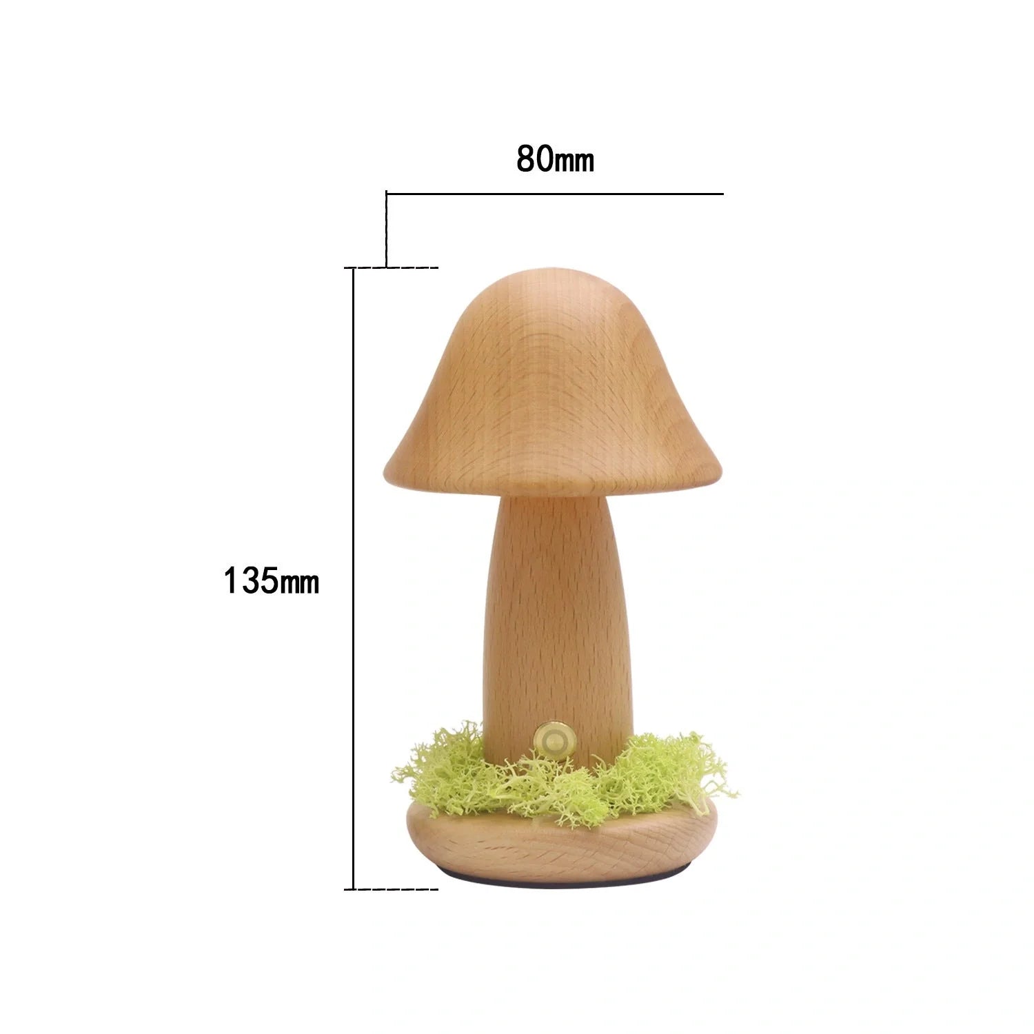 Twisted Mushroom Night Light in beech wood with USB charging