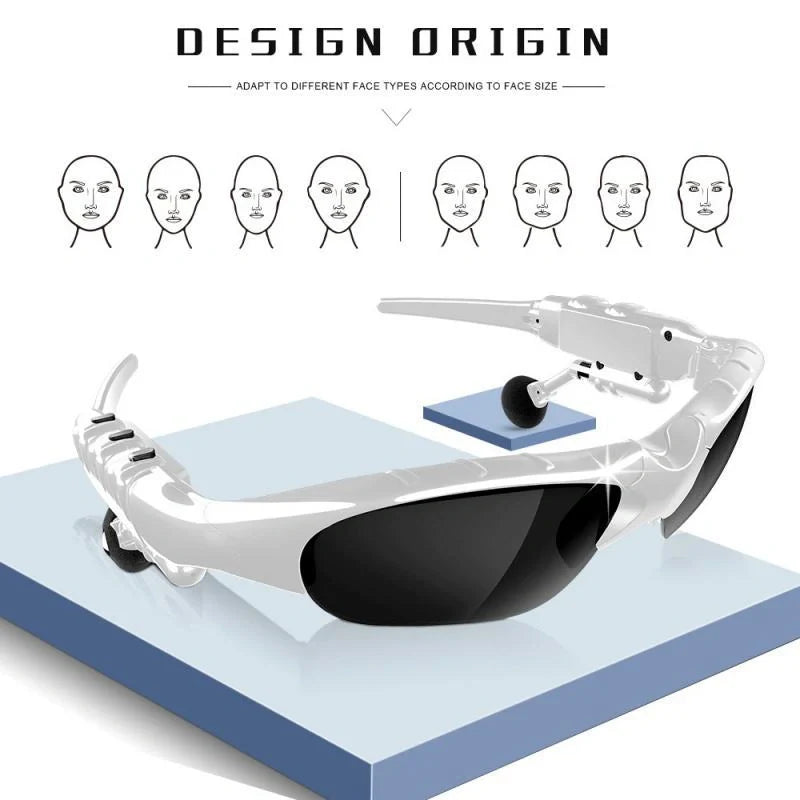 Bluetooth 5.0 Smart Sunglasses with wireless headphones and microphone for high-fidelity audio and eye protection
