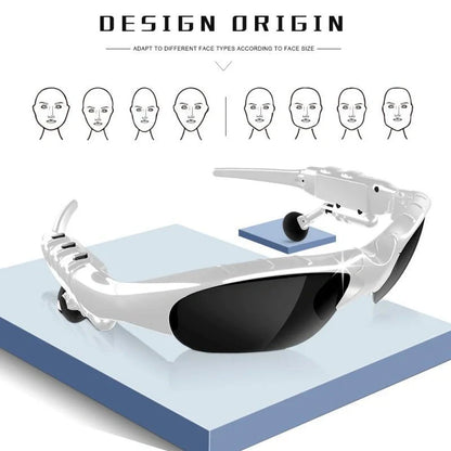 Bluetooth 5.0 Smart Sunglasses with wireless headphones and microphone for high-fidelity audio and eye protection