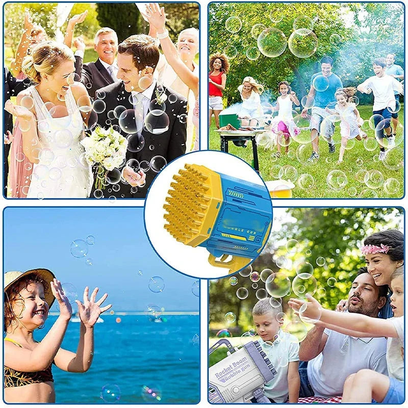 Extraordinary Bubble Blaster with 69 bubble-producing holes, creating a cloud of colourful bubbles for endless fun and entertainment