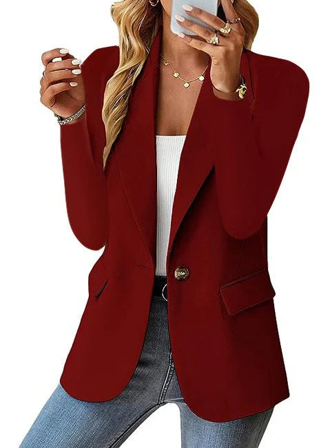 Women's Autumn Long Sleeve Polyester Cardigan with Pockets in various colours