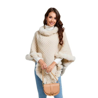 Luxurious rabbit fur wrap shawl in various colours, featuring a soft, cosy collar and a flattering cropped fit for a chic, polished look.