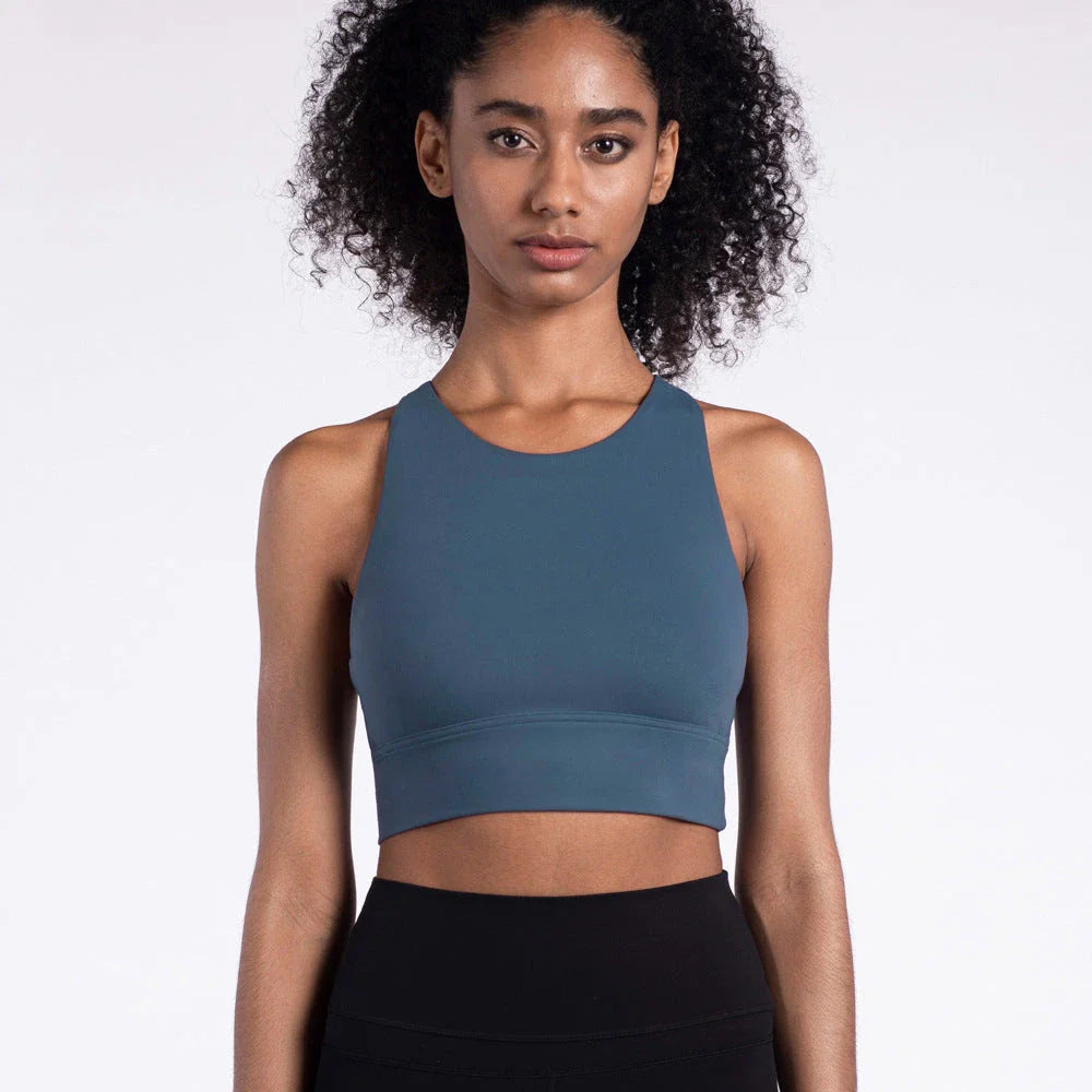 Supportive Longline Yoga Bras with Cross-Back Design for Enhanced Workout Performance