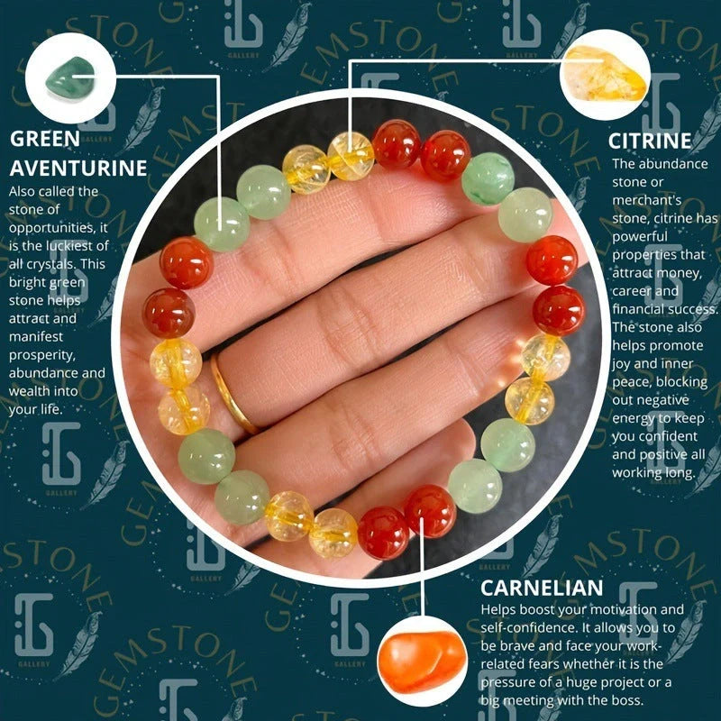 Elegant 8mm yellow beaded glass bracelet, unisex fashion jewellery