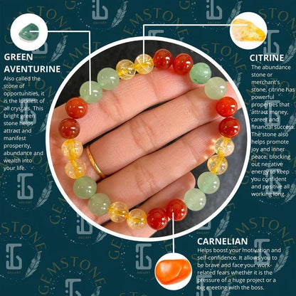 Elegant 8mm yellow beaded glass bracelet, unisex fashion jewellery